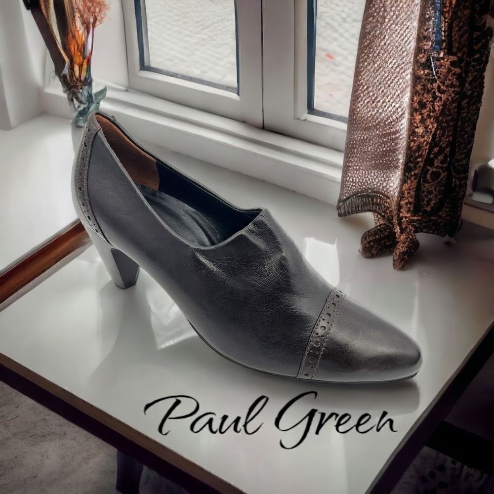 Paul Green Munchen Heels Women's Size 3 Us 5.5 Dark Brown Leather